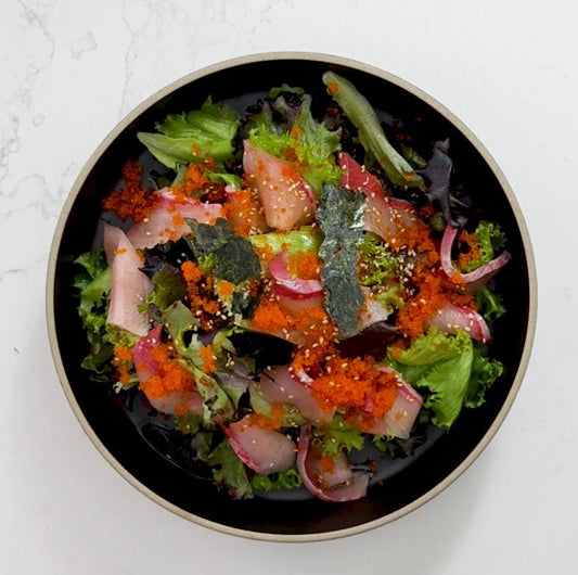 Hamachi Tobikko Spicy Salad