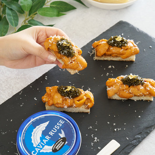 Uni & Caviar Crostini
